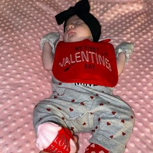 BIB for baby girl/boy “My first Valentines Day”